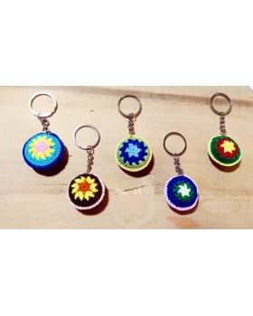 Happy Threads Floral Crochet Keychain